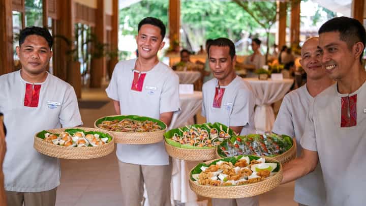 BLUEWATER Maribago staff present a selection of Filipino dishes during the reopening of Allegro Restaurant.