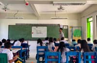 LEARNERS attend class at the Libis Elementary School in Antipolo City.