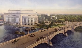 Picture postcards feature prominent Manila landmarks built during the American colonial period.