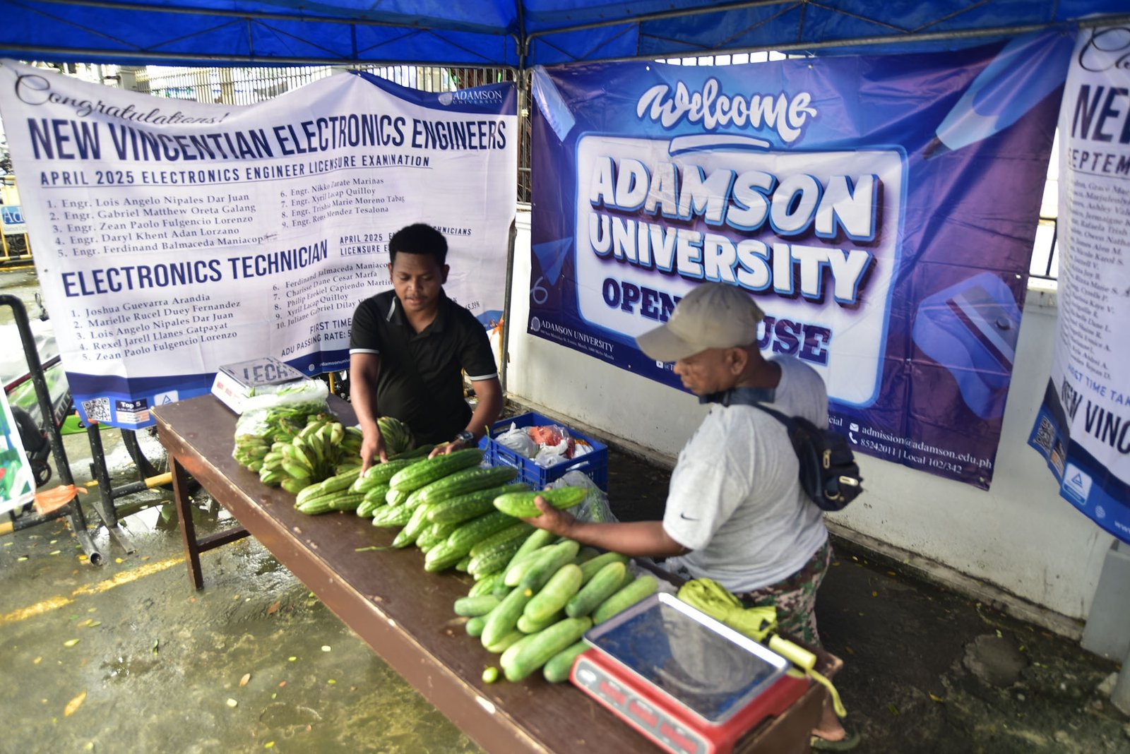 Ayta farmers from Magsasakang Ayta ng Floridablanca, Pampanga sells fresh vegetables and other farm products at Adamson University in Manila on Monday, Aug. 3.

The mobile market aims to support the livelihoods of Ayta farming families while giving consumers direct access to fresh, locally grown produce.

The market will continue on Tuesday. | Zedrich Xylak Madrid