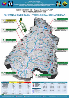 PAGASA warns of flooding in Pampanga River Basin due to TD #LuisPH