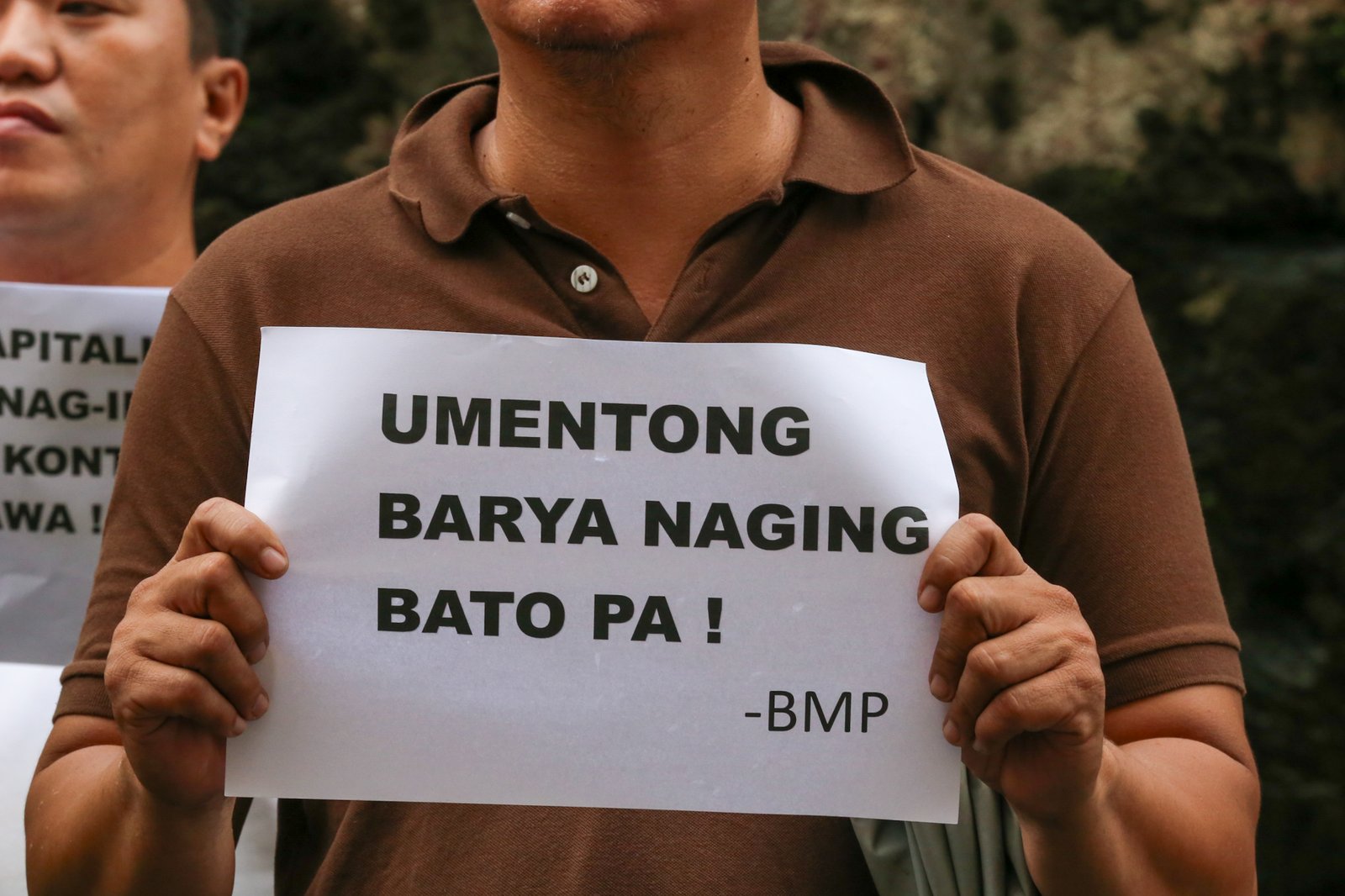 Workers stage a lightning rally on Monday, 3 August 2026, outside the Department of Labor and Employment (DOLE) Central Office, slamming the suspension of the ₱85 daily wage hike in Metro Manila