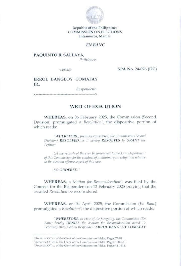 SC clears Errol Comafay Jr.; COMELEC orders new Tabuk City council proclamation