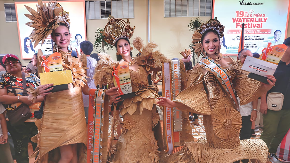 Ms. Waterlily Winners (L-R): 1sL Runner-up-Daphne Leigh Chrisman (Brgy.Pilar);Ms.Waterlily 2026-Elise Gawaran Jeres (Brgy.Talon Uno;2nd Runner-up-Zaira Antonella Contis,received their crowns, sashes, cash prizes of 1'130,000, ?20,000, and ?10,000, respectively, along with beauLy packages from Skin Master Aesthetic.