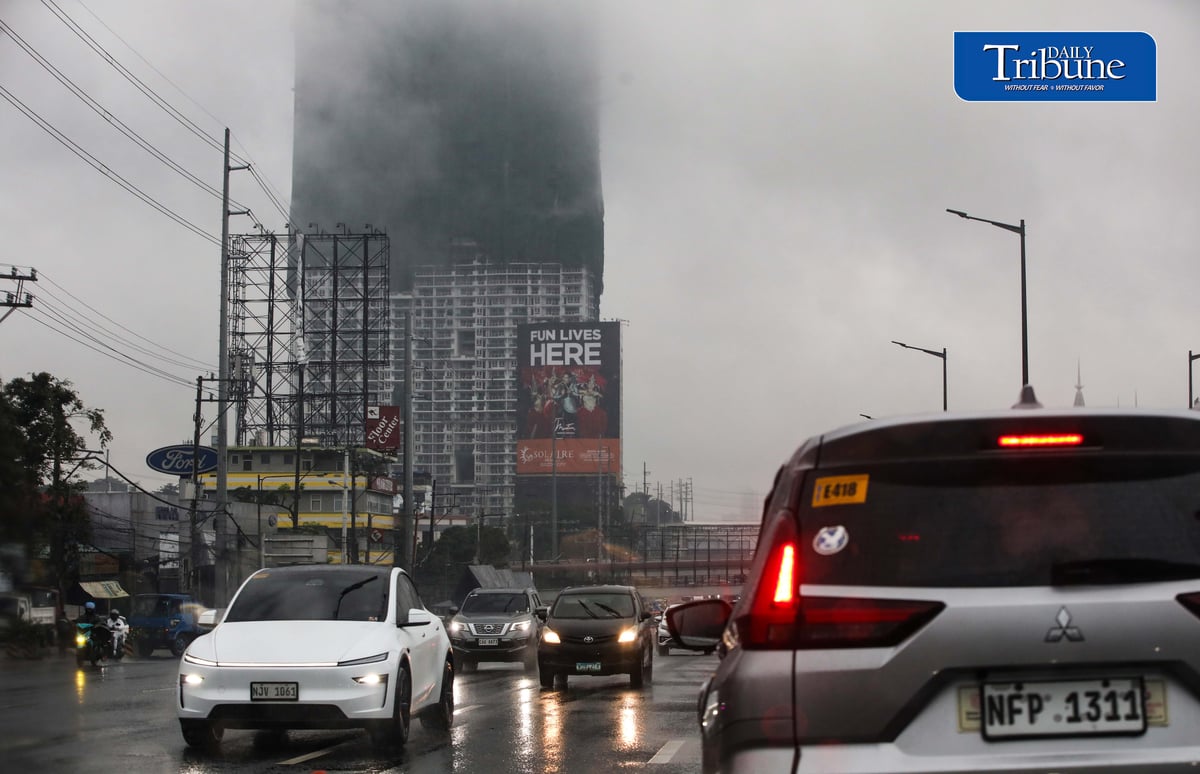 (August 05 2026) Clouds seen covered at the top of the building along Commonwealth avenue in Quezon City, on Wednesday morning August 5 2026, Pagasa said Tropical Storm Maymay to trigger torrential rain including Metro Manila. Photo/Analy Labor