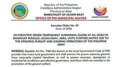 Licuan-Baay suspends classes, hunting amid military operations