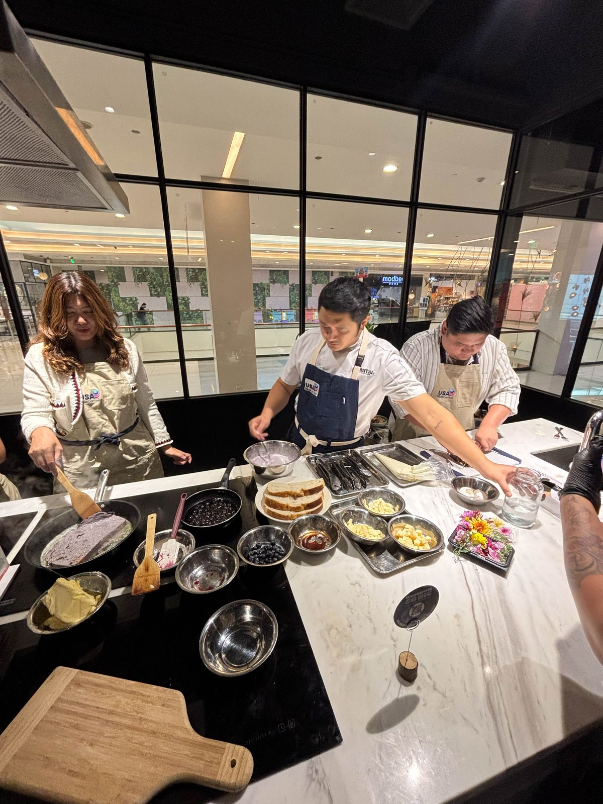 CHEF Wado Siman and his protegees during the cookoff.
