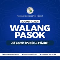 Benguet extends suspension of classes on 7 August