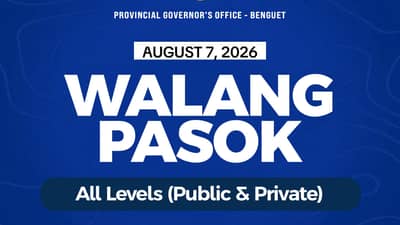 Benguet extends suspension of classes on 7 August