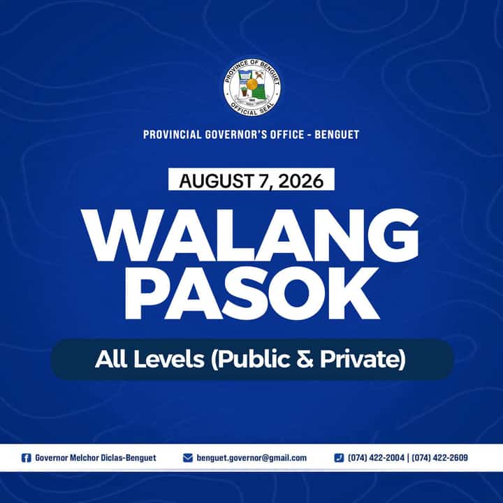 Benguet extends suspension of classes on 7 August