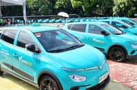 Electric vehicles utilized as taxis are seen parked at a terminal in Cagayan de Oro.
GSM