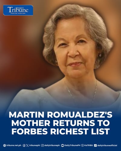 Romualdez matriarch returns to Forbes' richest list