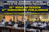 Lawmakers convene during the 55th Regular Session of the 16th Sangguniang Panlalawigan held on August 4, where key measures including the landmark Human Rights Ordinance and major development projects were approved.
