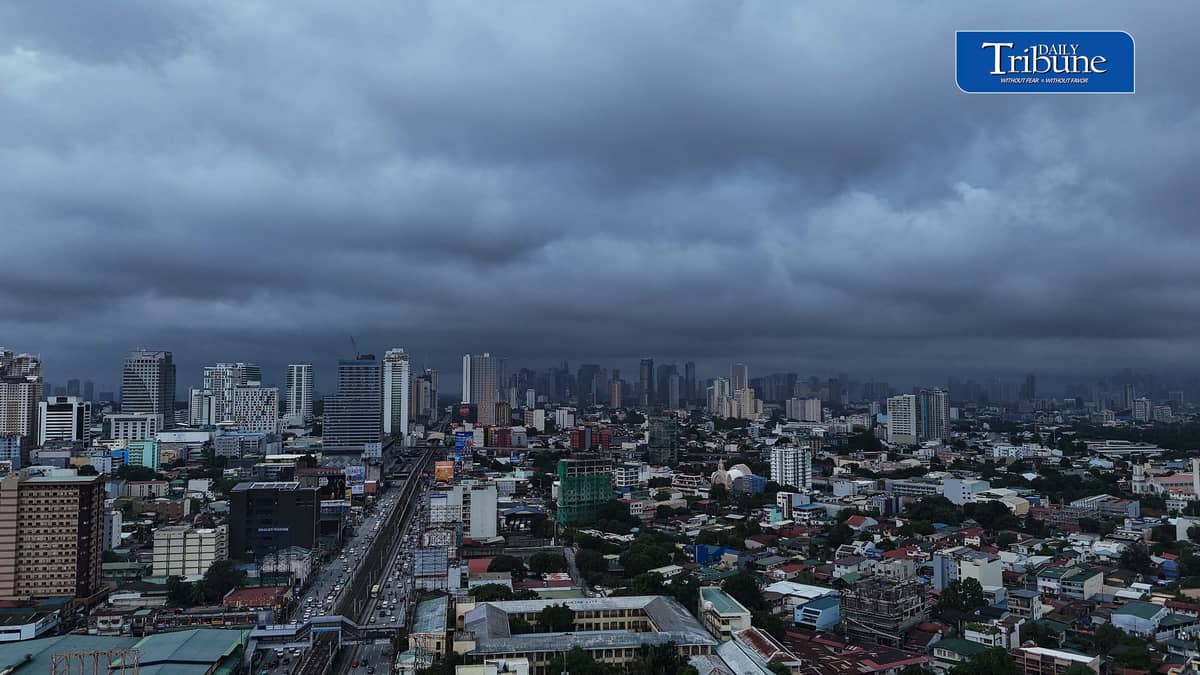 (August 06 2026) Storm dark clouds hovered Metro Manila as seen from Quezon City on Thursday August 6 2026. Pagasa said Tropical Storm Maymay (international name: Kujira), continues to bring cloudy skies and intermittent rains over Metro Manila following the storm’s landfall. Photo/Analy Labor