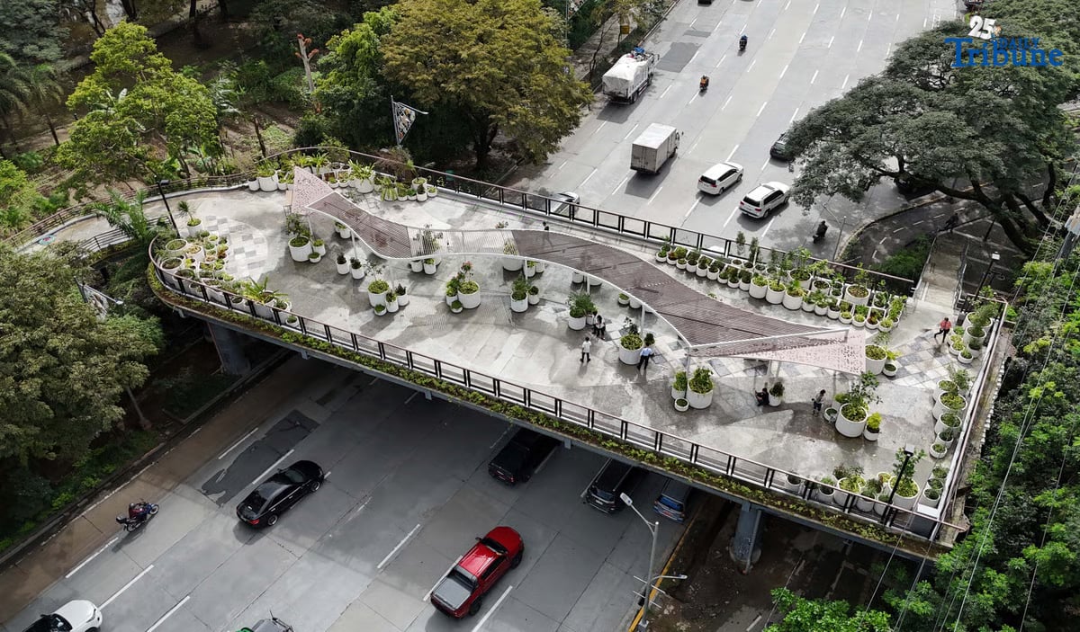 The Quezon City Elevated Landscape Promenade reimagines the traditional footbridge by combining pedestrian mobility with public open space, connecting the Quezon Memorial Circle and the Ninoy Aquino Parks and Wildlife Center.