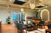 The reception area welcomes members and guests to Common Ground Digital Park McKinley Hill, designed to provide a seamless arrival experience for businesses, entrepreneurs and hybrid teams.