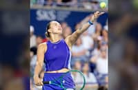 ARYNA Sabalenka flaunts her might, posting a 6-3, 6-4 win over Zhang Shuai to advance to the Round of 16 in the women’s singles event of the WTA Toronto Masters.