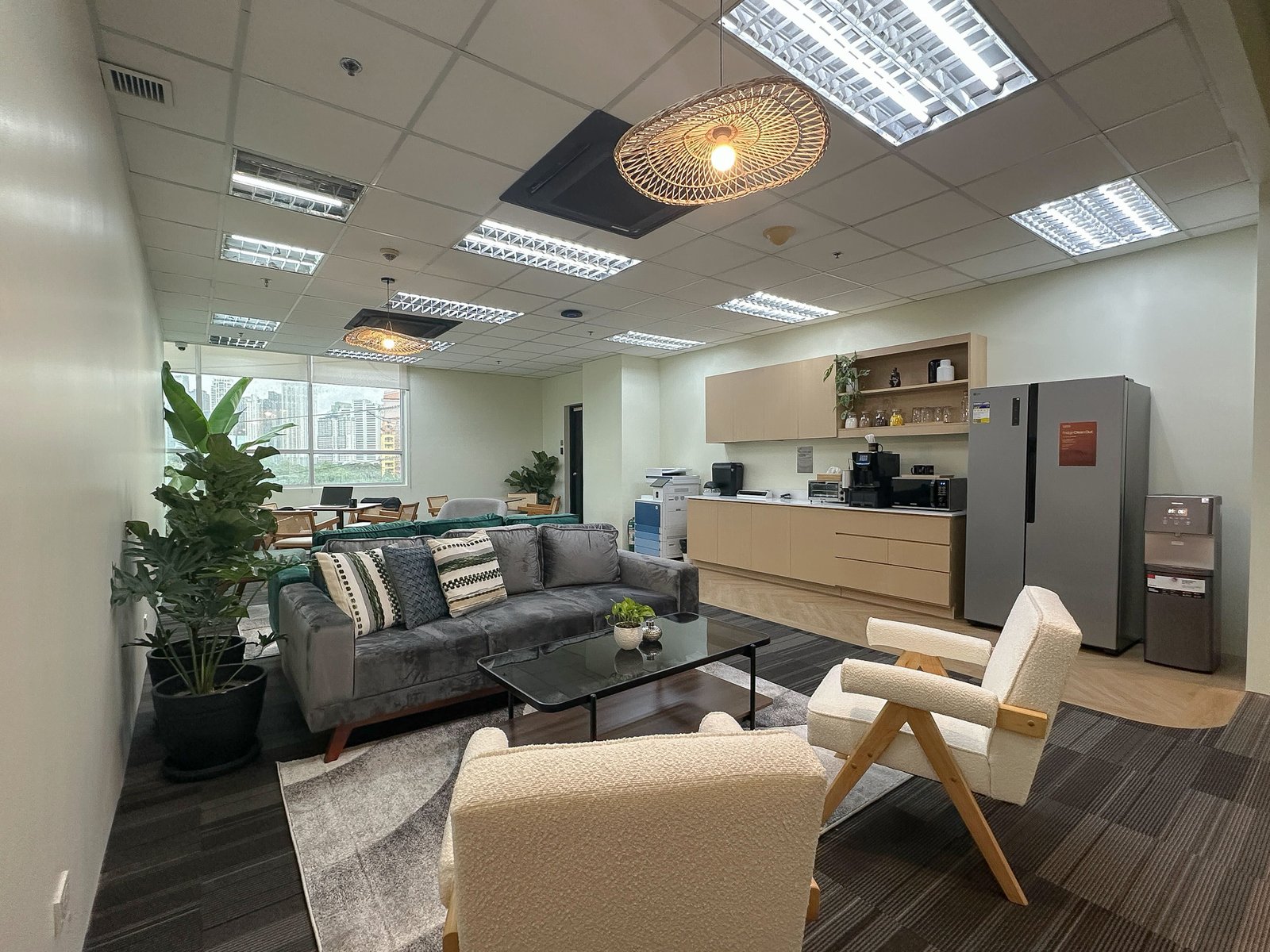 The pantry gives members a shared space to take a break and recharge.