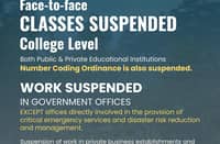 Baguio suspends college classes, government work Friday afternoon
