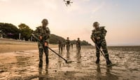 Floods wash landmines into shore
