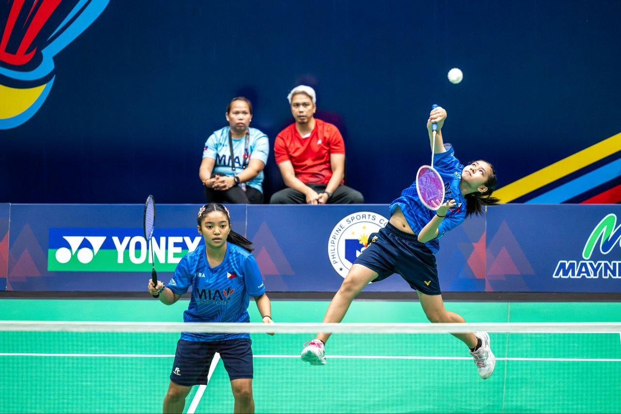 Seanna Berce and Psalm Tablante secure a date in the final of the girls U15 doubles of the Philippine Junior International Series on Saturday in Mandaluyong City.
