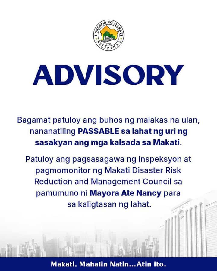 Makati roads remain passable despite heavy rain — LGU