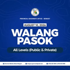 Benguet suspends face-to-face classes at all levels on 10 August