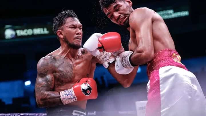 Eumir Marcial (seen here landing a blow on Venezuelan Eddy Colmenares) sets the stage for his eighth professional bout next month in California.