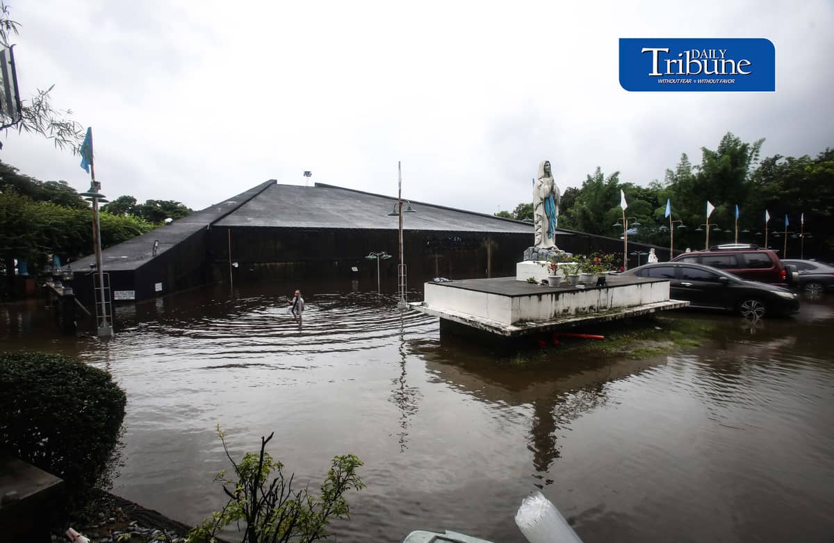 (August 10 2026) Archdiocesan shrine of Our Lady Lourdes in Bacolor Pampanga was submerged in severe flooding due to continuous rains brought by southwest monsoon, on Monday August 10 2026. Photo/Analy Labor