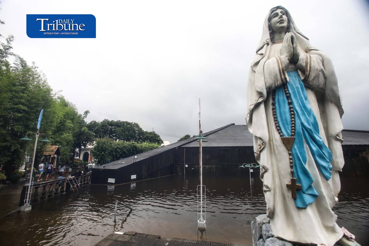 (August 10 2026) Archdiocesan shrine of Our Lady Lourdes in Bacolor Pampanga was submerged in severe flooding due to continuous rains brought by southwest monsoon, on Monday August 10 2026. Photo/Analy Labor