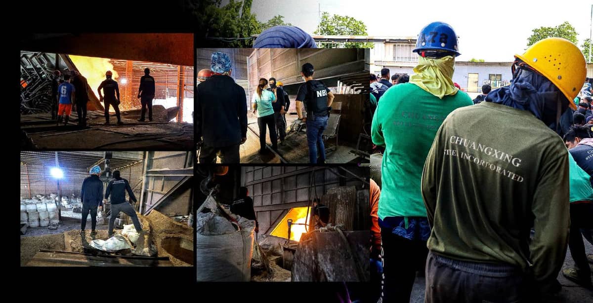 The National Bureau of Investigation (NBI), alongside the Presidential Anti-Organized Crime Commission (PAOCC), raided Chuangxing Steel Incorporated in Magalang, Pampanga.