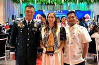 PIC 1: Strong Partnership. Mariveles Jail Warden JSINSP Don Phil Mari Frayna (left), GMEC-GNPD CSR Program Supervisor Abigail Jacinto (center), and GMEC-GNPD Environment Program Supervisor Kristian San Diego (right) during the BJMP Region III’s 35th Anniversary celebration at the Orchid Garden Resort in San Fernando, Pampanga last July 29, 2026.