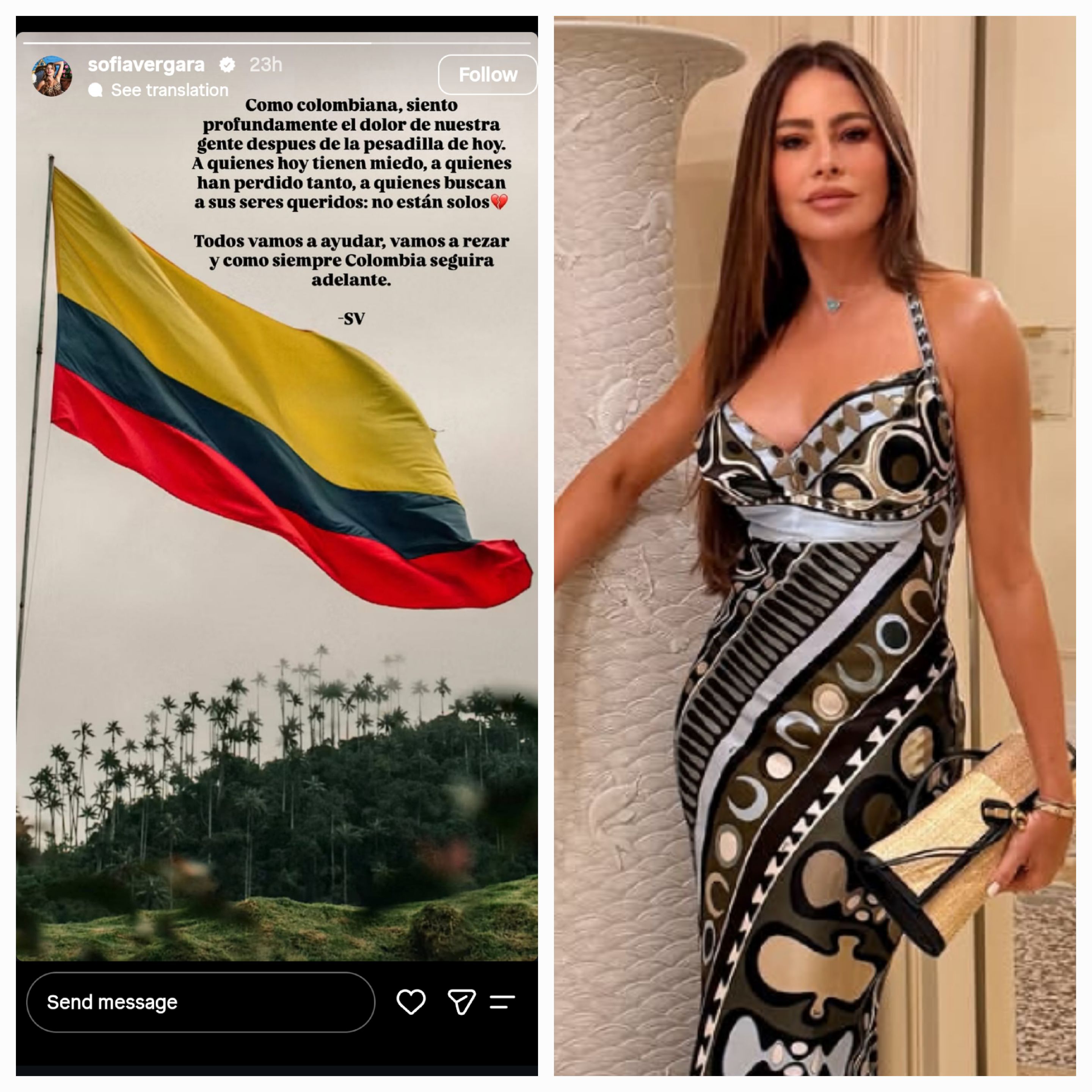 Sofia Vergara to earthquake victims: 'As a Colombian, I deeply feel the pain'