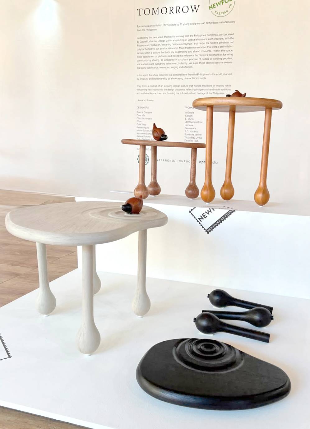 ‘Puddle Table and Munia’ by JB Woodcraft Inc. x Chini Lichangco.
