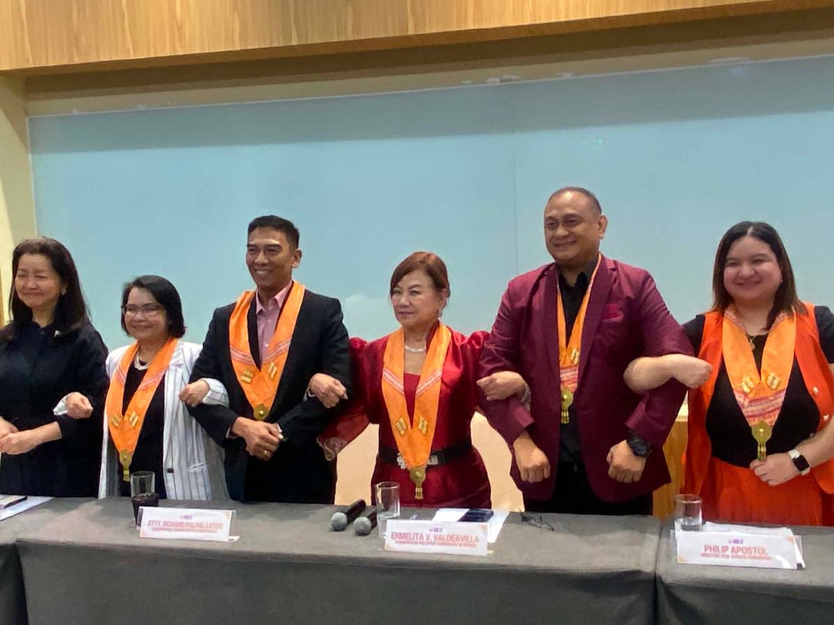 Key officials from DILG, DOLE, CHR, CSC, and PCW after the Press Conference at the CODI Summit 2026