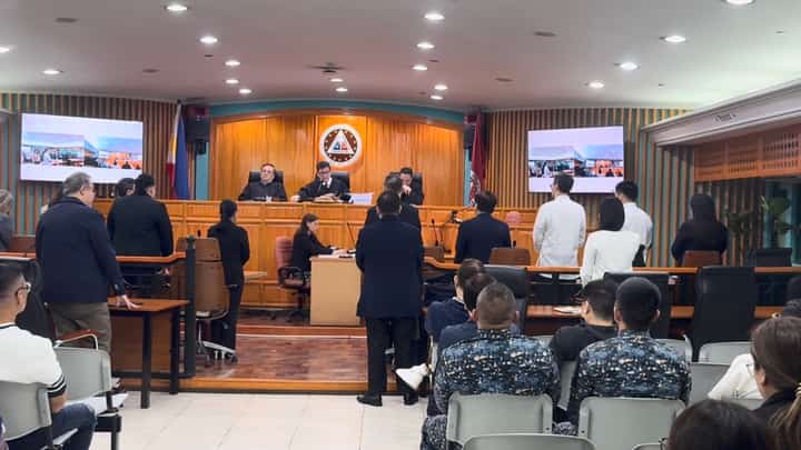 The Sandiganbayan Third Division during the pre-trial hearing of Senator Rodante Marcoleta's plunder case on Friday, 14 August.