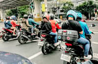 With heavy traffic still a problem in the country, motorcycle taxis provide an alternative to commuters for faster travel.