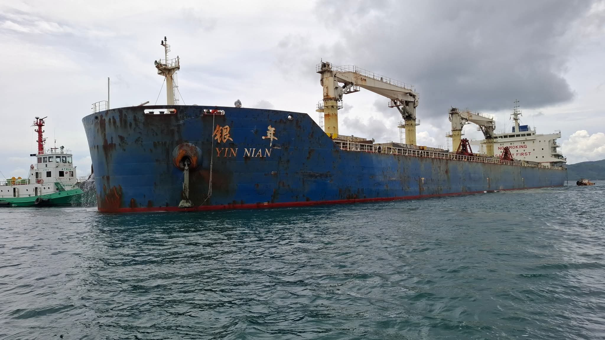 PCG provides first aid to injured Chinese crew member