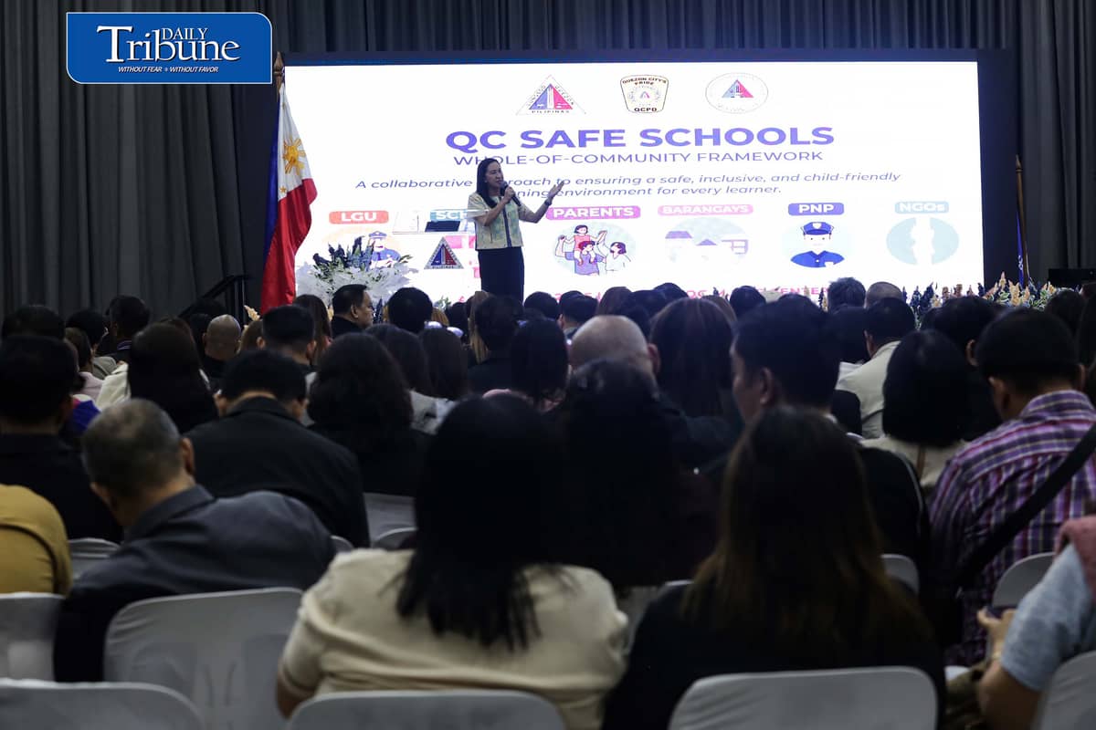 (August 14 2026) Quezon City Mayor Joy Belmonte leads the launching of the unified school safety framework and emergency protocols, a citywide initiative aimed at strengthening campus safety and protecting students through closer coordination among local officials, schools, families, barangays, law enforcement agencies, and non-government organizations (NGOs), held at the M.I.C.E. Center in Quezon City on Friday, August 14, 2026. The city government also developed a school safety and emergency response guide to help schools respond to security threats and emergencies, I.A.D.D. (Identify, Avoid, Deny, Defend) protocol, which provides practical steps for students and school personnel to protect themselves and others during active threats. Photo/Analy Labor