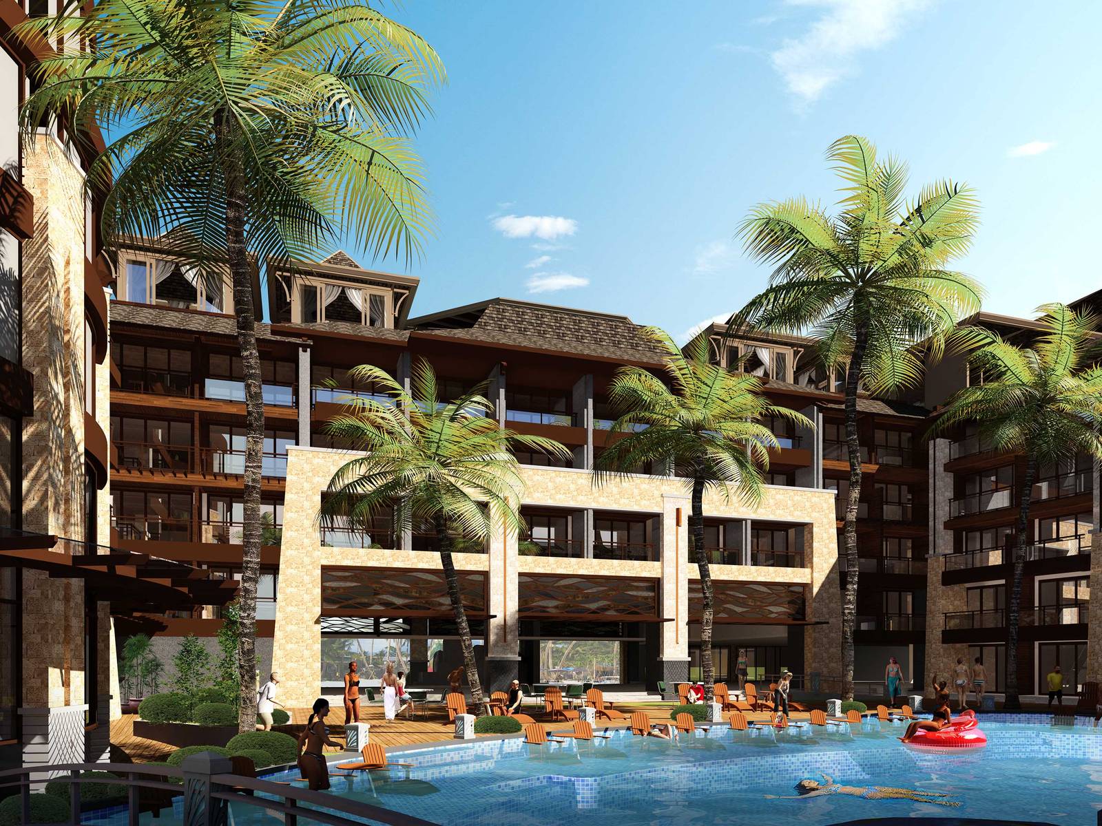 The Mandarin Bay Boracay Resort is a 350-keys hotel with a central lagoon connecting its various hotel blocks.