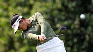 BIANCA Pagdanganan tees off on the fifth hole during the first round of the 2026 Standard Portland Classic at Columbia Edgewater Country Club on Thursday.
