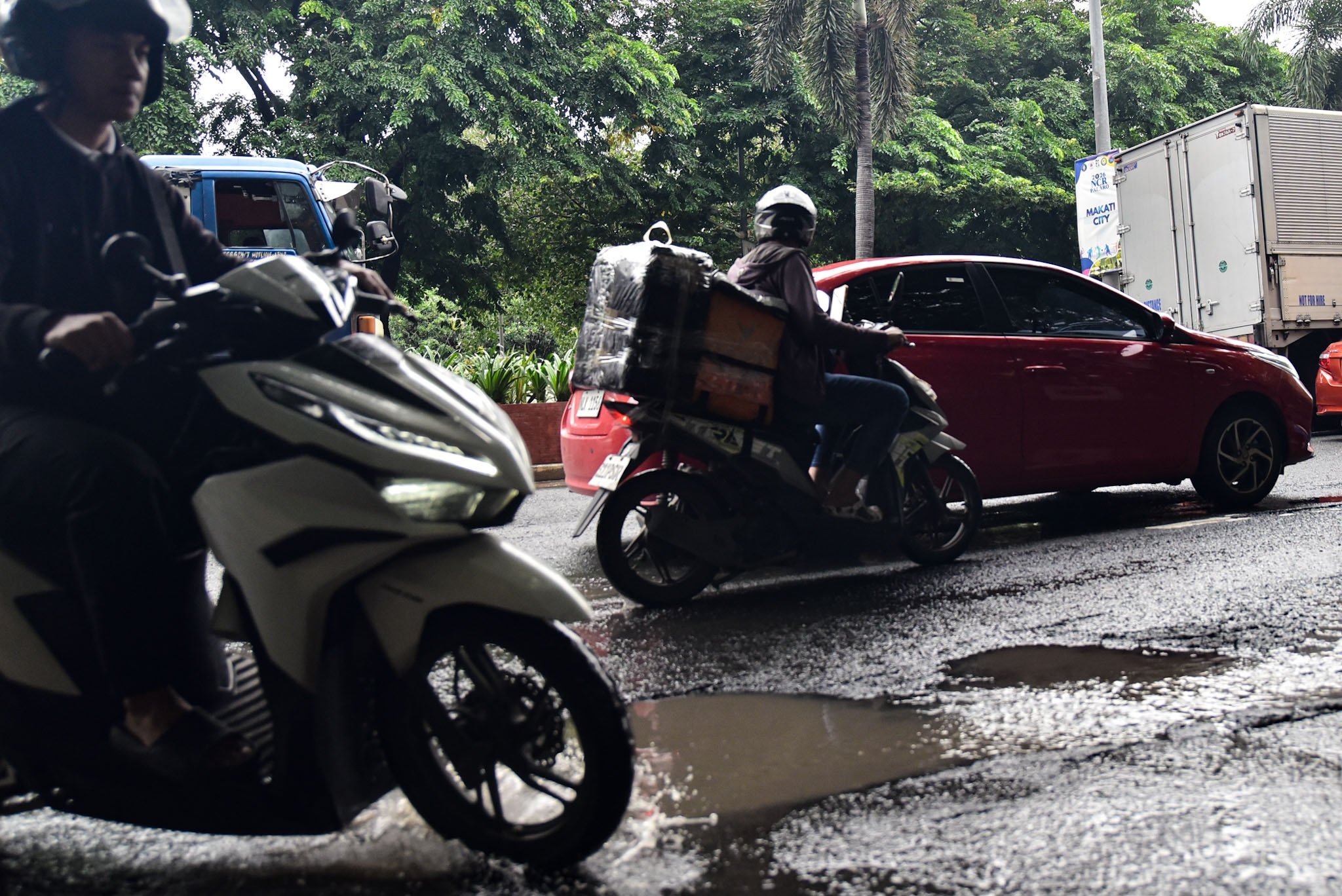 Potholes along Roxas Blvd
