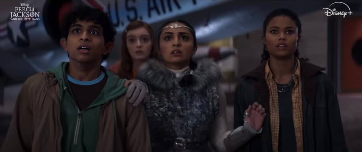 Grover, Bianca di Angelo, Zoe Nightshade and Thalia.