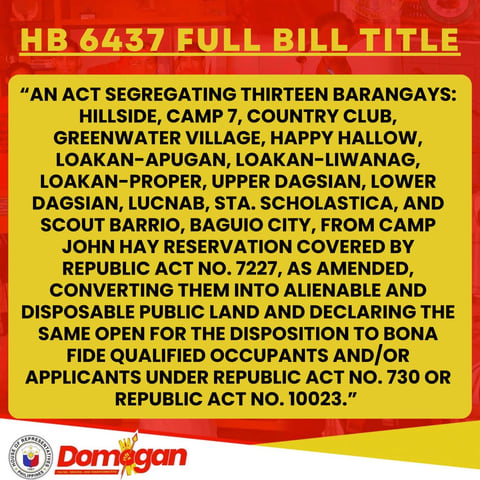 13 barangays set to separate from Camp John Hay