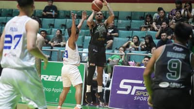 JAMES Kwekuteye erupts for 24 points with seven three-pointers to lead the San Juan Knights to an 87-69 win over Pasay City in the MPBL 2026 Season on Saturday.