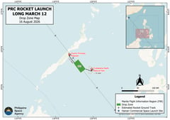 China launches Long March 12 rocket, debris zone set within Phl waters
