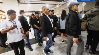 Atty. Levito Baligod appears with former Marine security personnel of former Ako Bicol Rep. Zaldy Co before the Office of the Ombudsman in Quezon City on Monday, 17 August 2026.