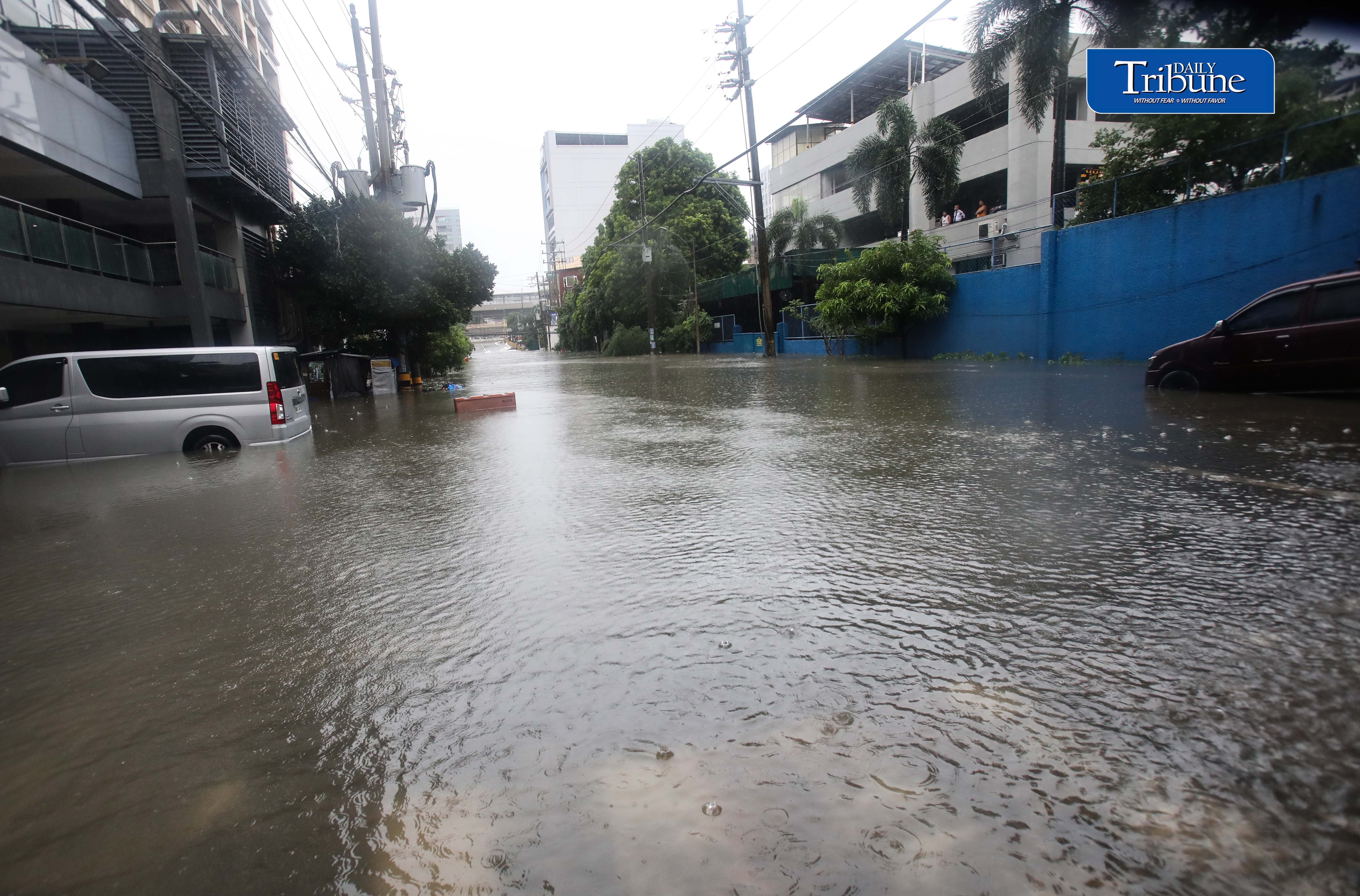 Vehicles half submerge