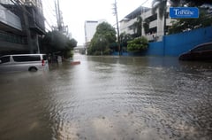 Vehicles half submerge