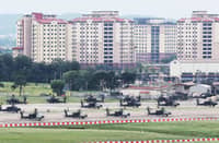 UNITED States Army UH-60 Black Hawk helicopters are seen at Camp Humphreys in Pyeongtaek on 17 August 2026.